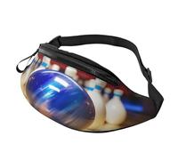 Sac banane de bowling pour homme et femme avec prise casque et ceinture réglable pour vélo, course à pied, jogging, voyage, entraînement en plein air, cyclisme, fitness, randonnée, Noir , Taille