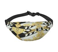 Sac banane de cinéma et pop-corn pour homme et femme, sac banane en polyester imprimé pour voyage, marche, sport avec sangle réglable, Noir , Taille unique