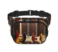 Sac banane de collection guitare - Petit sac banane tendance - Sac banane léger pour femme et homme - Pour la course à pied, l'entraînement, la randonnée, les voyages