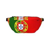 Sac banane de course à pied avec imprimé drapeau portugais, sac banane décontracté léger avec sangle réglable