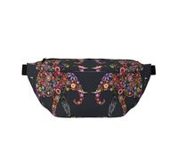 Sac banane de course à pied avec imprimé éléphant, décontracté, léger, avec sangle réglable