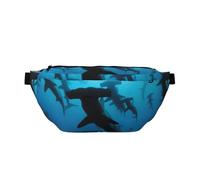 Sac banane de course à pied avec imprimé requins marteaux, sac banane décontracté et léger avec sangle réglable