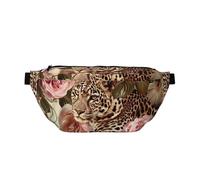 Sac banane de course à pied avec imprimé rose turquoise pour homme et femme, Rose rayé et léopard, Taille unique