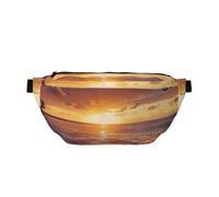 Sac banane de course à pied avec imprimé rose turquoise pour homme et femme, Sunset Beach, Taille unique