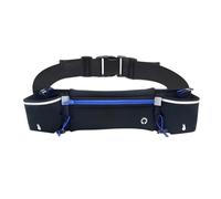 Sac banane de course à pied double poche avec bandes réfléchissantes étanche pour sports de plein air Sac banane d'exercice fitness sport sport sac réglable randonnée avec poches, Couleur bleue