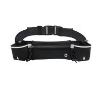 Sac banane de course à pied double poche avec bandes réfléchissantes pour sports de plein air, Couleur : noir.