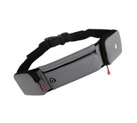 Sac banane de course à pied double poche étanche pour sports de plein air Sac banane d'exercice Fitness Sac de téléphone Poches ceinture réglables, Couleur grise.