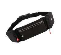 Sac banane de course à pied double poche étanche pour sports de plein air Sac banane d'exercice Fitness Sac de téléphone Poches ceinture réglables, Couleur : noir.