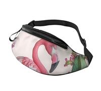 Sac banane de course à pied imprimé carthame avec poisson volant pour homme et femme, Plantes succulentes flamant rose, Taille unique