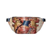 Sac banane de course à pied imprimé citron et fleur pour homme et femme, Tableau anatomique en forme de cœur, Taille unique