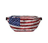 Sac banane de course à pied imprimé drapeau américain indépendance 4 juillet sac banane décontracté léger avec sangle réglable