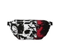 Sac banane de course à pied imprimé éléphant africain pour homme et femme, Tête de mort punk blanche, Taille unique