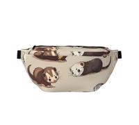 Sac banane de course à pied imprimé floral printanier japonais pour homme et femme, Furet poilu., Taille unique