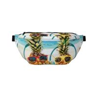 Sac banane de course à pied imprimé peau de serpent noir et blanc pour homme et femme, Beach Two Ananas Mer, Taille unique