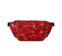 Sac banane de course à pied imprimé peau de serpent noir et blanc pour homme et femme, Pétales de rose rouge., Taille unique