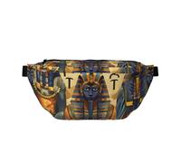 Sac banane de course à pied imprimé peau de serpent noir et blanc pour homme et femme, Série Égypte Ancienne Tribe, Taille unique