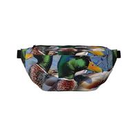 Sac banane de course à pied imprimé rose monochrome pour homme et femme Sac banane Sacs poitrine voyage randonnée sac à dos, Canard colvert 1, Taille unique