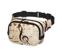 Sac banane de course à pied pour homme et femme - Sac banane à bandoulière - Musique vintage