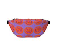 Sac banane de course à pied réglable avec cercles oranges au centre, léger et confortable, adapté pour le fitness, le jogging, les voyages