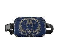 Sac banane de course élégant avec signe du zodiaque doré Bélier Marine pour femmes hommes imperméable avec sangle réglable pour voyage course randonnée Bolsas de Cintura para Mujer, signe doré, doré,