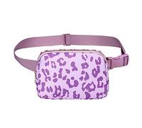Sac banane de course pour hommes, sac de poitrine pour homme, salle de sport | Sacs de hip Bags à bandoulière, anti-vol étanche avec sangle réglable pour la conduite avec le, léopard violet clair