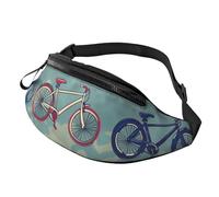 Sac banane de cyclisme imprimé avec trou pour écouteurs pour homme et femme - Sac banane réglable pour le sport en plein air et la randonnée, Noir , Taille unique, Sac à dos de