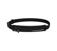 Sac banane de fitness simple en tissu avec étui étanche et antidérapant pour téléphone portable pour activités de plein air, randonnée, jogging, sangles élastiques, Noir