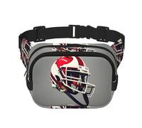 Sac banane de football américain pour homme et femme, sac banane tendance pour entraînement, course, voyage, randonnée, Noir , Taille unique