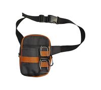 Sac banane de golf respirant avec design multi-poches et sangle réglable pour l'organisation en nylon imperméable, noir/marron, Taille unique