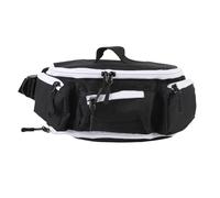 Sac Banane de Grande capacité avec Plusieurs Compartiments et Rembourrage Dorsal en Maille pour Voyage, Randonnée, Course à Pied (Noir et Blanc)