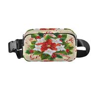 Sac banane de grande capacité avec sangle réglable pour voyage, course à pied, randonnée avec motifs de décoration de festival de Noël