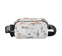 Sac banane de grande capacité pour homme et femme Motif bottes de cowboy Western, Boho Cactus Attrape-rêves Petite ville occidentale, 1 size