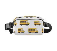 Sac banane de grande capacité pour homme et femme Motif bottes de cowboy Western, Bus scolaire blanc, 1 size