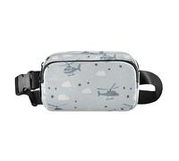 Sac banane de grande capacité pour homme et femme Motif bottes de cowboy Western, Helicopter Stars Cloud Silver Dream, 1 size