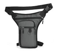 Sac Banane de Jambe - Polyester PU | Cuisse | Portefeuille de Cyclisme réglable pour clés, imperméable, Bouteille, Gants et téléphone Portable, Gris, Voir la Description, Voir Description