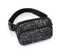 Sac banane de mathématiques et de physique pour homme et femme - Sac banane réglable décontracté pour voyage, sport, randonnée, blanc, 20,1 x 13 cm, blanc, 7.9x5.1inches