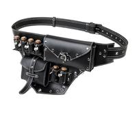 Sac Banane de Moto rétro du Milieu du siècle, Pochette de Ceinture de Motard Punk Rock avec Rivets métalliques for Sac Banane en Cuir PU Noir Portefeuilles