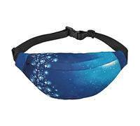 Sac banane de Noël bleu avec 3 poches zippées. Vous pouvez transporter toutes les tailles de téléphones portables pour l'exercice en plein air., multicolore, Taille unique, Sacs à dos Sling