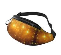 Sac banane de Noël bleu flocon de neige pour homme et femme, sac de poitrine réglable tendance, sac banane de voyage, sport, marche, Étoiles de Noël jaunes et marron, Taille unique