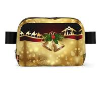 Sac banane de Noël camel in the distance carré tendance avec impression, tissu sergé résistant à l'eau, sac de poitrine ou sac ceinture, sangle réglable 65-120 cm pour homme et femme