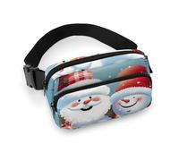 Sac banane de Noël pour homme et femme avec motif Père Noël et bonhomme de neige réglable pour voyage, sport, randonnée, style 20 x 13 cm, Style :, 20x13cm