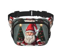Sac banane de Noël traditionnel imprimé nain de Noël avec sangle réglable carré double couche ceinture unisexe partout
