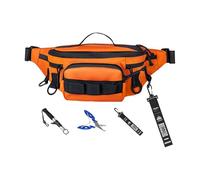 Sac banane de pêche fonctionnel et imperméable avec 6 compartiments et panneau arrière respirant pour les amateurs de plein air, E, Full set