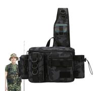 Sac Banane De Pêche,Tackle Storage Bag Sling Bag Porte-Canne Leurres Gear | Sac De Pêche À La Mouche À Bandoulière Résistant À l'eau Léger pour La Pêche À La Chasse