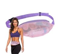 Sac banane de plage en maille - Sac banane réglable avec fermeture éclair | Léger, multifonction pour la plage, la natation, les vacances et les voyages | Respirant, grand sac en maille pour et, Ruban