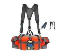 Sac banane de randonnée, ceinture de course imperméable, 29 x 13 x 15 cm, sangle réglable, attache porte-bouteille, pour jogging, camping, chasse, pêche, trekking, aventures en plein air, Orange
