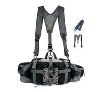 Sac banane de randonnée, ceinture de course imperméable, 29 x 13 x 15 cm, sangle réglable, attache porte-bouteille, pour jogging, camping, chasse, pêche, trekking, aventures en plein air, Noir , Refer