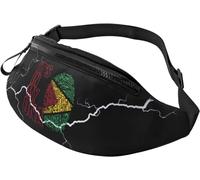 Sac Banane De Randonnée C'est dans Mon Adn Drapeau De La Guyane, Sacoche Homme Bandouliere Unisexe Waist Pack Léger Sac Banane Voyage pour Vacances Femme Outdoor