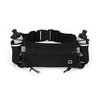 Sac banane de randonnée, sac banane multifonctionnel pour sports de plein air, avec bouteille d'eau, sac lombaire, pour cyclisme, jogging, camping, escalade, randonnée, Noir , Non