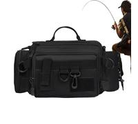 Sac banane de randonnée, sac de pêche, sac portable pour équipement de pêche, sac de pêche croisé, sac lombaire pour l'extérieur, la randonnée, l'escalade, Noir , Voir description, Voir description